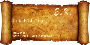 Erb Klára névjegykártya