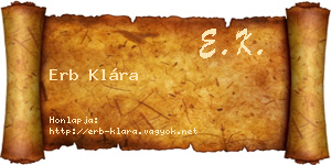 Erb Klára névjegykártya